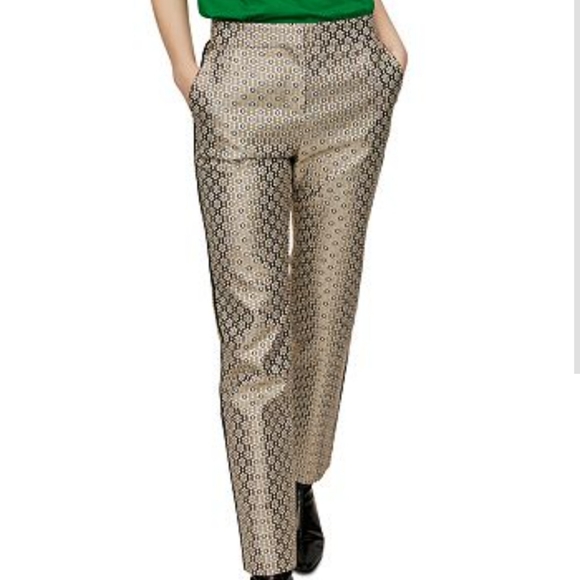 BNWT Maje Pane Metallic Floral Jacquard Trousers - Picture 2 of 11